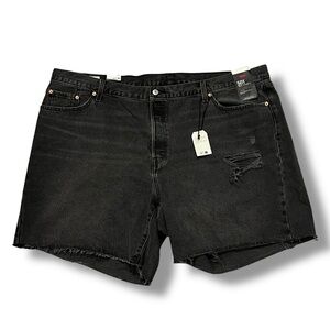 NEW Levis Premium 501 Jean "90's shorts" Black Denim Button Fly Womens 24W